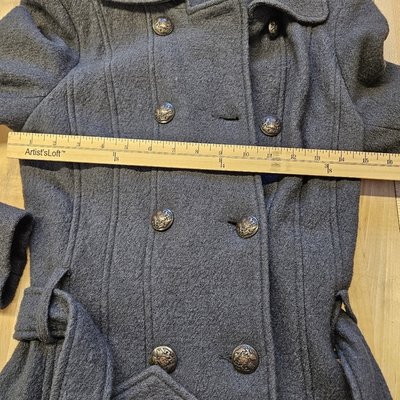 Free People chic Double-Breasted Gray Coat - Picture 5 of 7